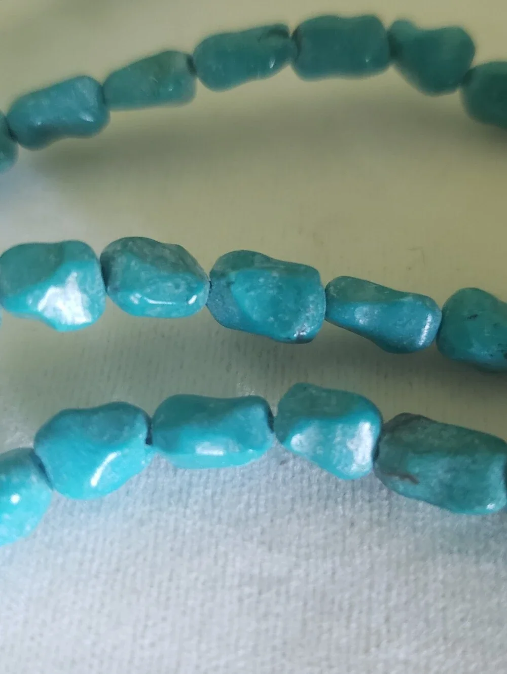 2 Strands Turquoise Dyed Howlite